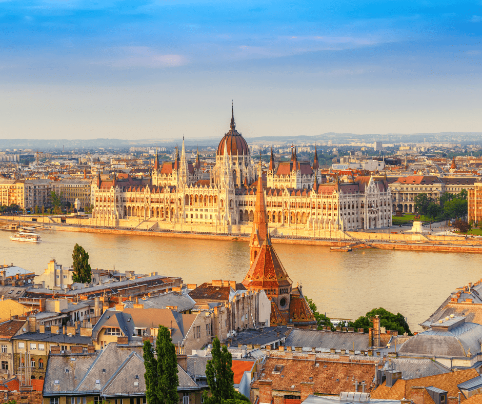 Budapest city skyline featuring the Hungarian Parliament and Danube River—a highlight of Hungary travel and top European destinations 2025