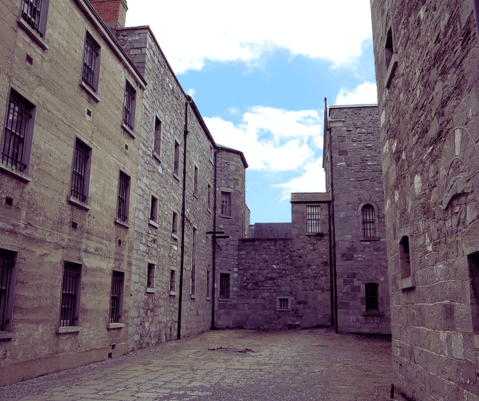 courtyard at the historic Kilmainham Jail--top things to see in Dublin