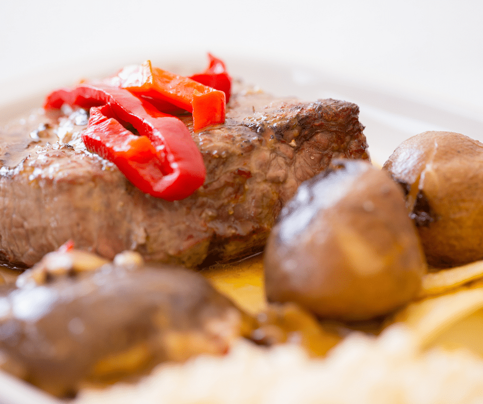 very tasty traditional food, the posta mirandesa, a typical difrom Douro Valley Portugal