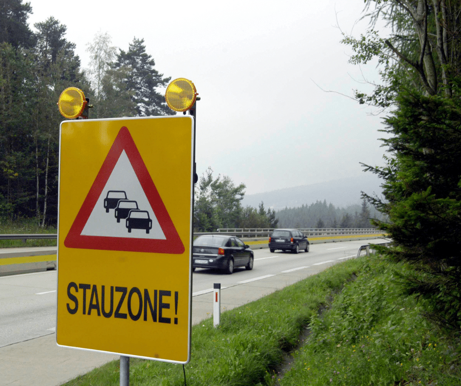 European road sign indicating restricted vehicle access