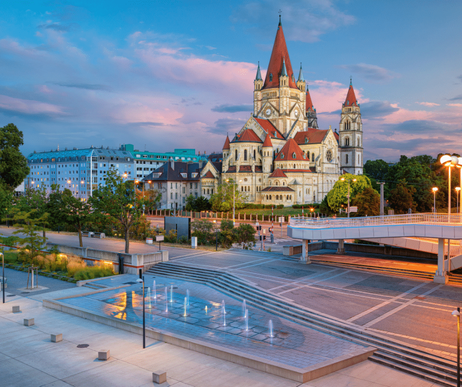 View of Vienna, Austria’s cultural center, highlighting its imperial architecture and status as a top European destination for 2025.